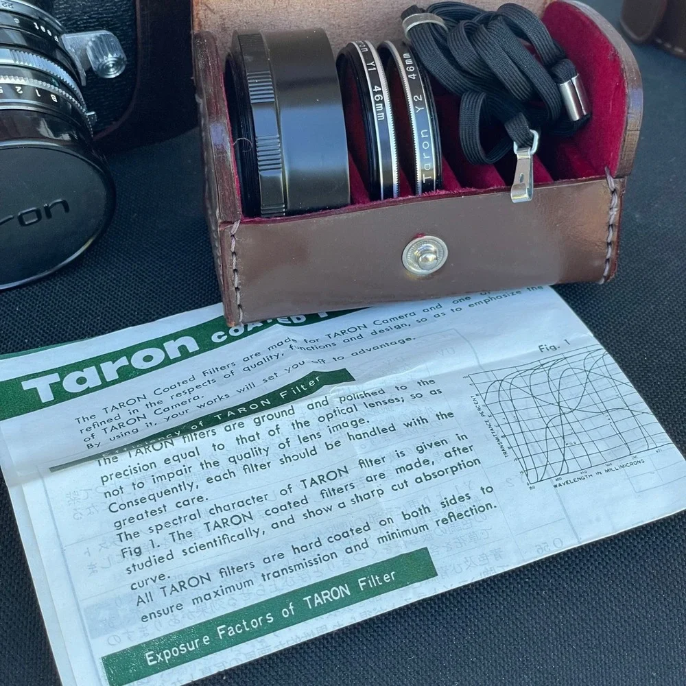 Vintage Taron VL 35mm Rangefinder Camera Set Wide Tele Lenses Cases Untsted
